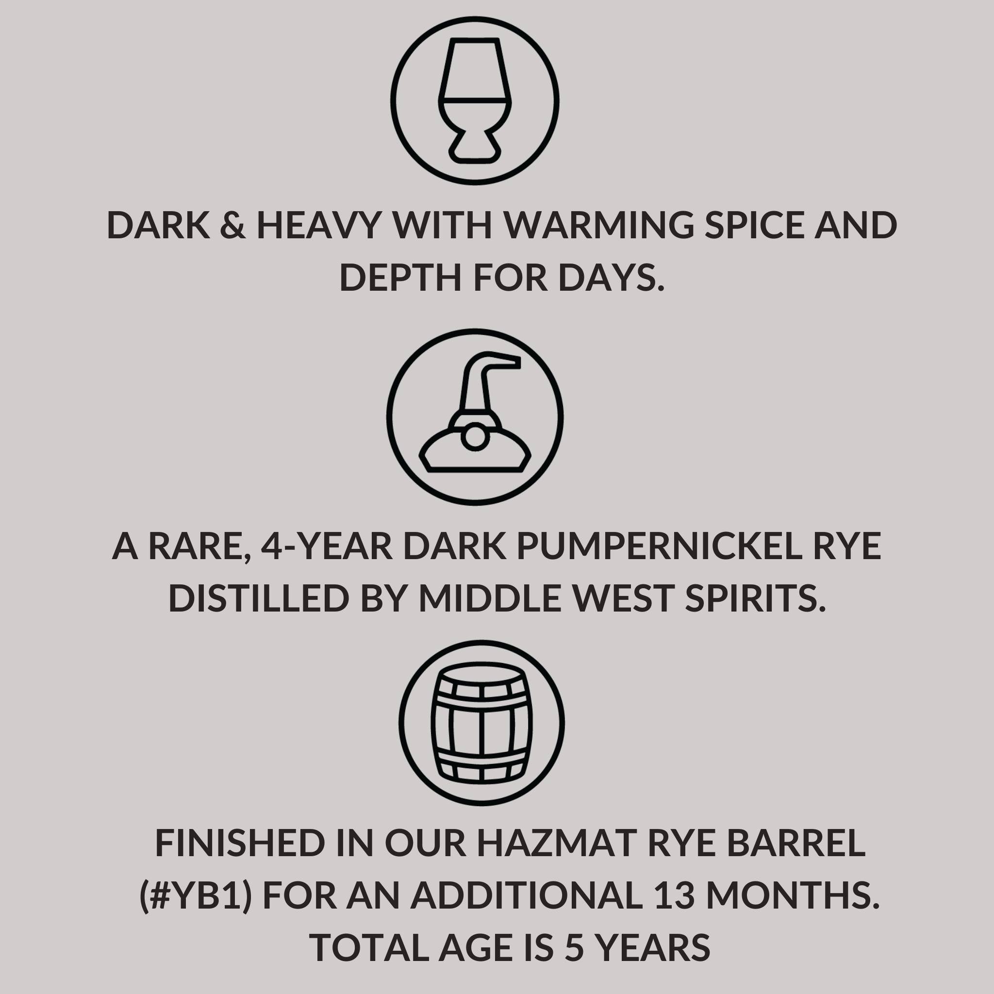 5-Year Ohio Double Barreled Pumpernickel Rye Whiskey Featuring Middle West Spirits