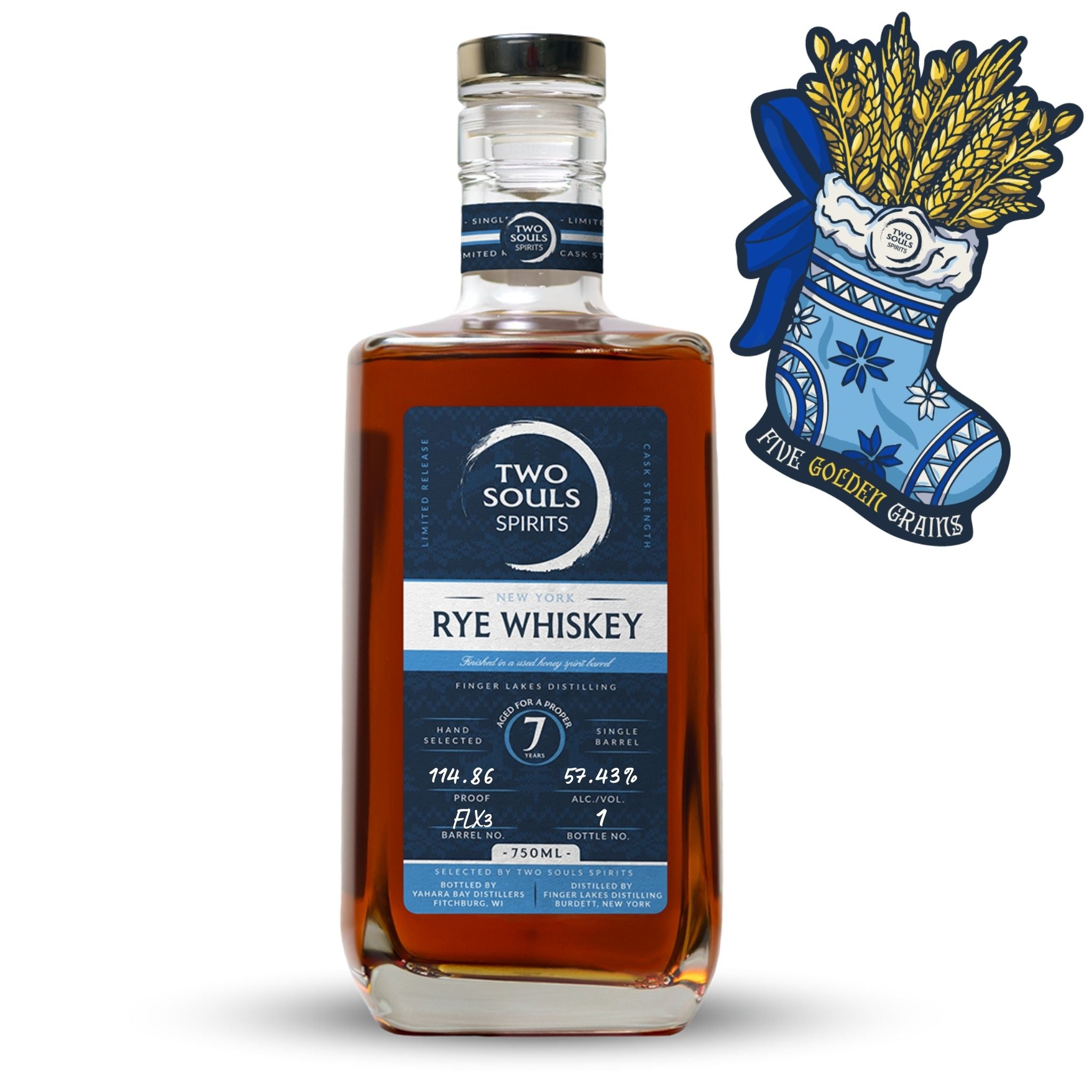 7-Year New York Rye Finished in a Used Honey Spirit Barrel Featuring Finger Lakes Distilling