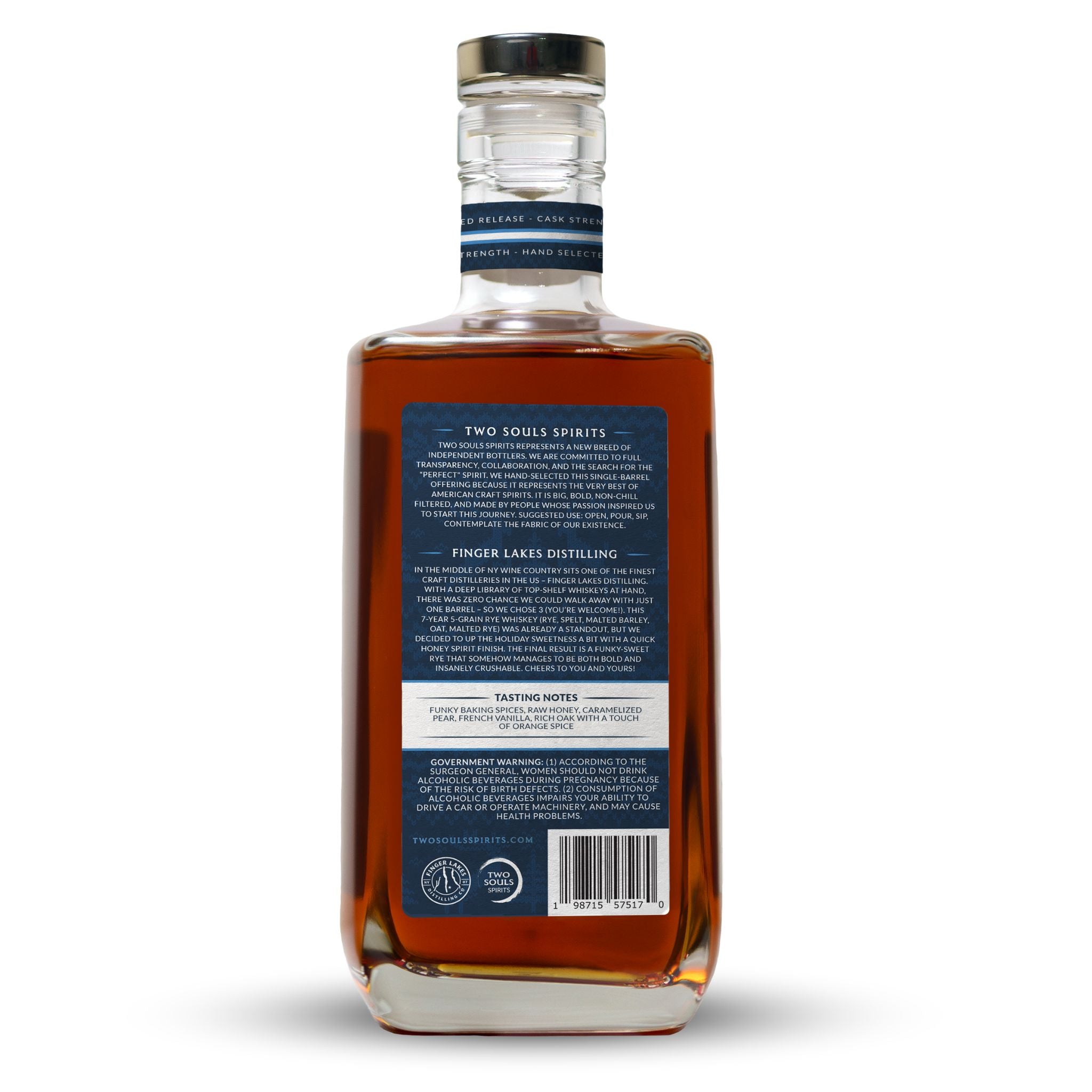 7-Year New York Rye Finished in a Used Honey Spirit Barrel Featuring Finger Lakes Distilling