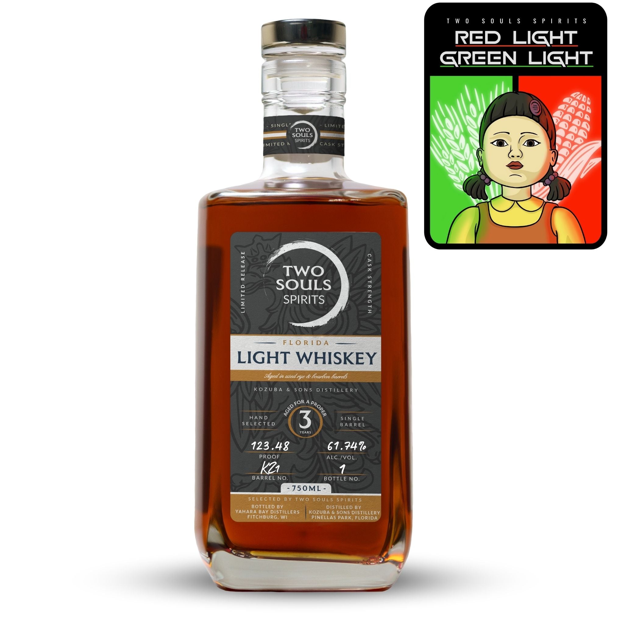 3-Year Florida Light Whiskey aged in Used Bourbon & Rye Barrels Featur